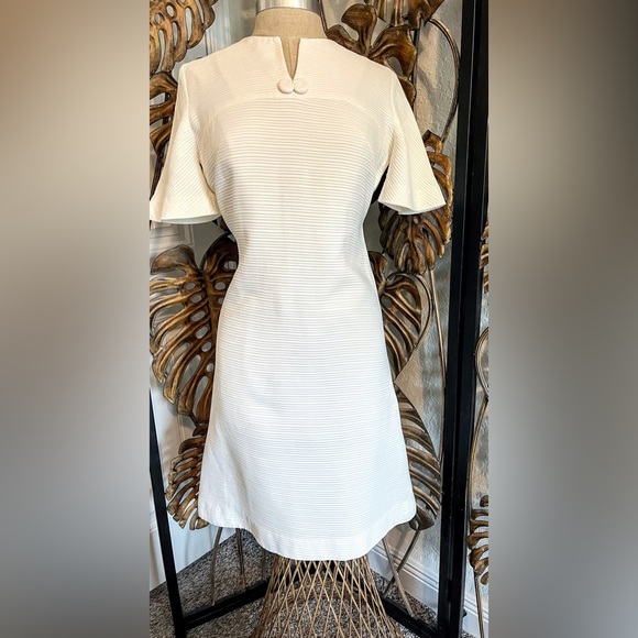 Merley True Vintage White Knee Length A- Line Dress Women’s Size M - Picture 9 of 16